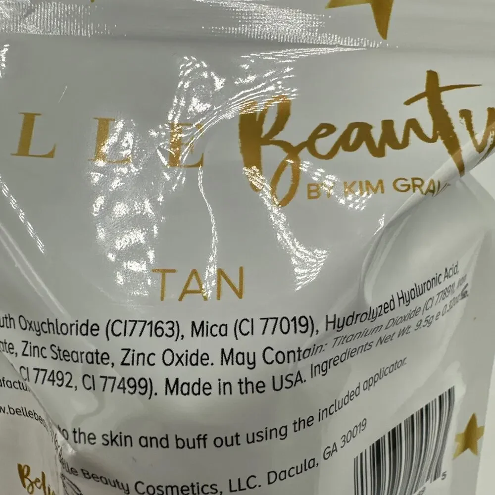 Belle Beauty Easy Peasy Powder Matte Mineral Foundation‎ Tan 0.32 oz FULL SIZE